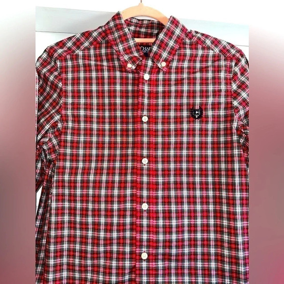 Chaps Red, Green & White Long Sleeve Button up (Boys) - Picture 3 of 8